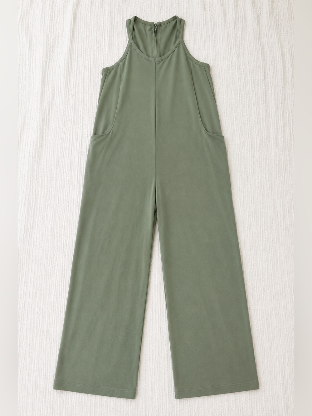 Sincerely Jules Olive Green Wide Leg Jumpsuit Wide Leg Pocket